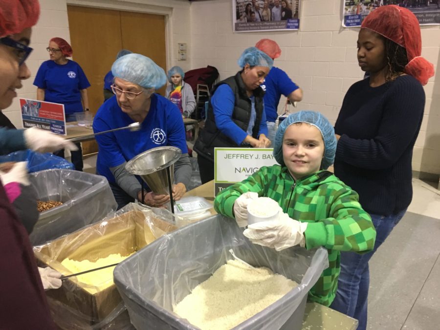 Sunday School children help with Haiti packathon