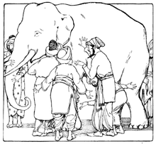 Blind men with elephant illustration.