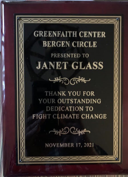 GreenFaith award for Janet Glass